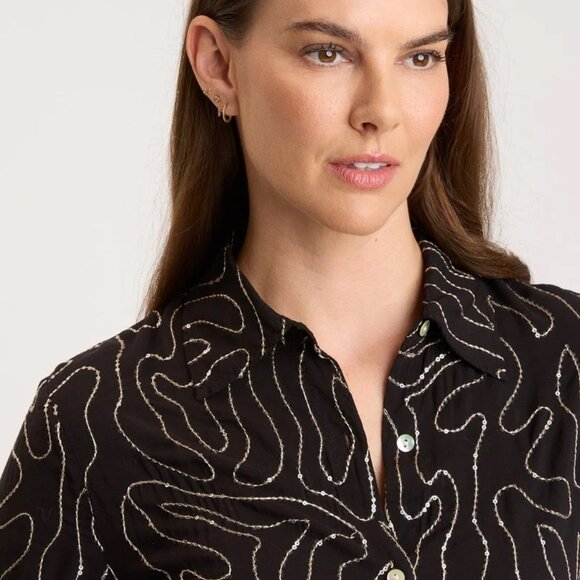 XCVI Black & Gold Shimmer, NWT - Picture 4 of 5